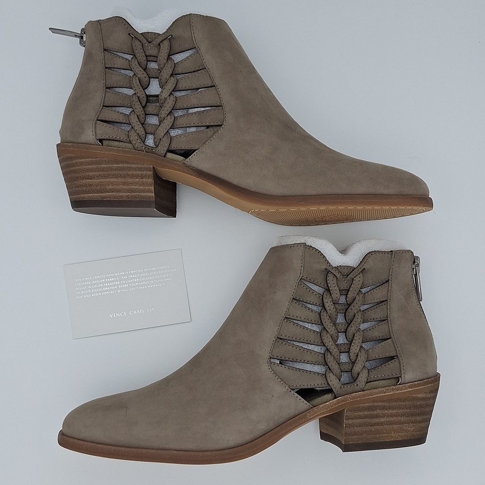 NIB VINCE CAMUTO Prestetta Bootie - Foxy True Suede, Taupe - Picture 3 of 16